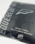 Mens 3-Pack Black Mesh Boxers