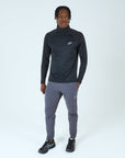 Mens Core 1/4 Zip Jogger Set - Black/Grey