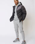 Mens Marl Grey Tech Jogsuit