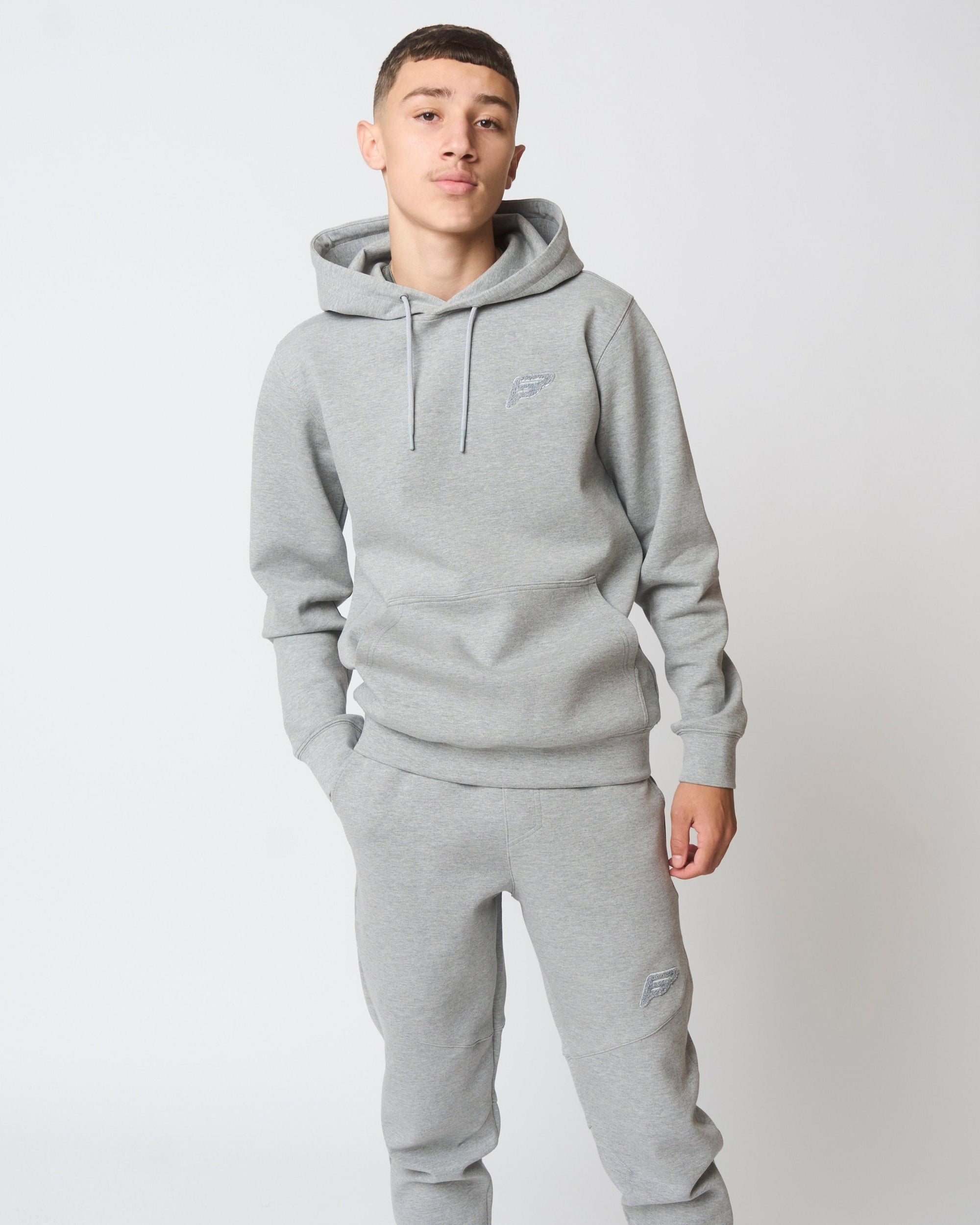 Juniors Marl Grey Tech Jogsuit