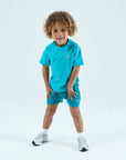Infants Rise Shorts Set - Aqua
