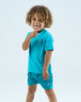 Infants Rise Shorts Set - Aqua