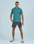 Mens Core Shorts Set - Green/Grey