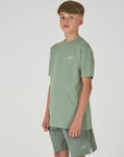 Juniors Laurel Green Waveform T-Shirt