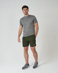 Mens Khaki Green Content Shorts