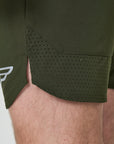 Mens Khaki Green Content Shorts