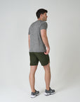 Mens Khaki Green Content Shorts