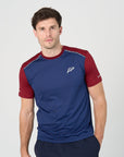 Mens A-Tech Pro T-Shirt - Navy/Burgundy