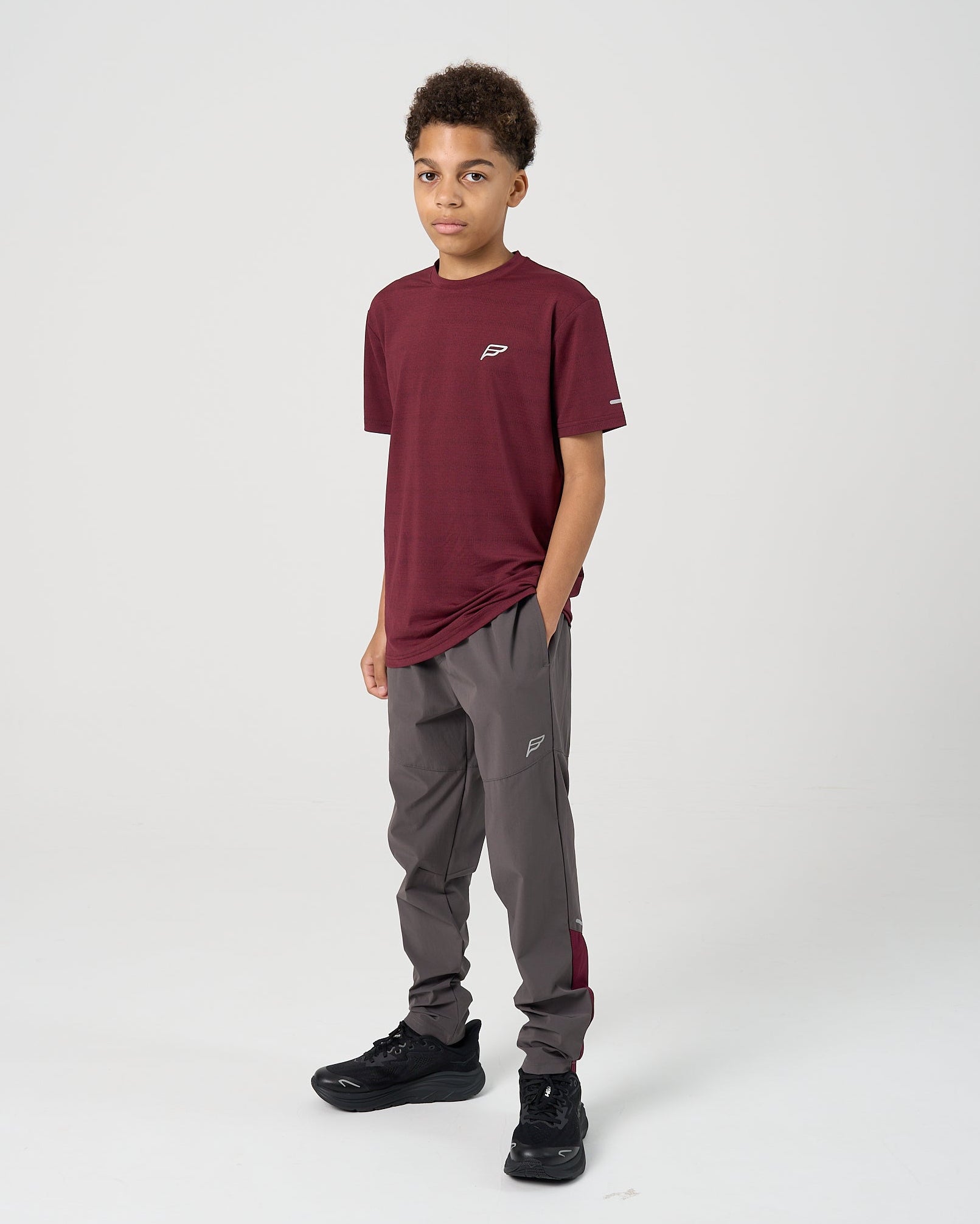 Juniors Dynamic 3 Piece Tracksuit - Deep Maroon