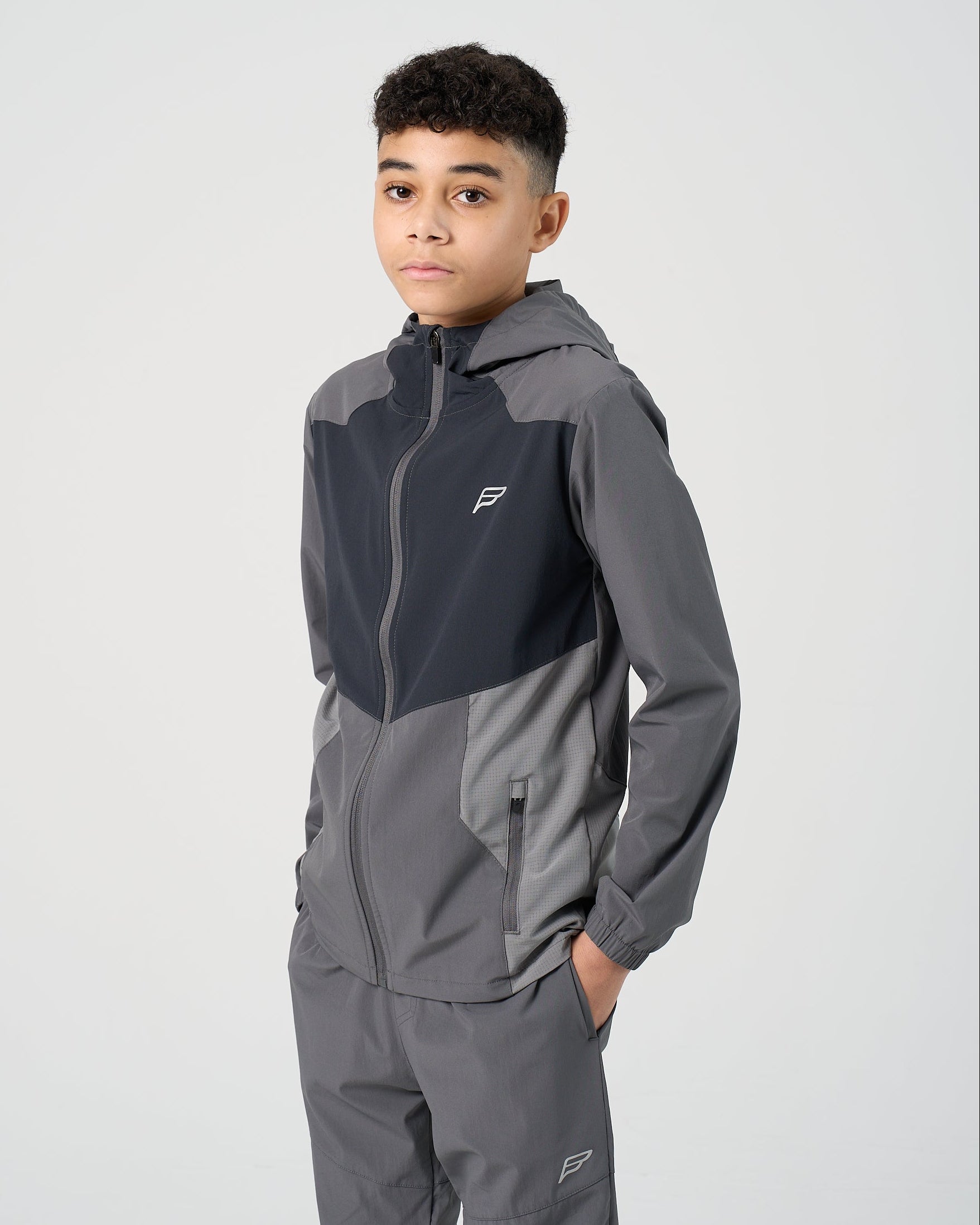 Juniors Dynamic 3 Piece Tracksuit - Dark Grey