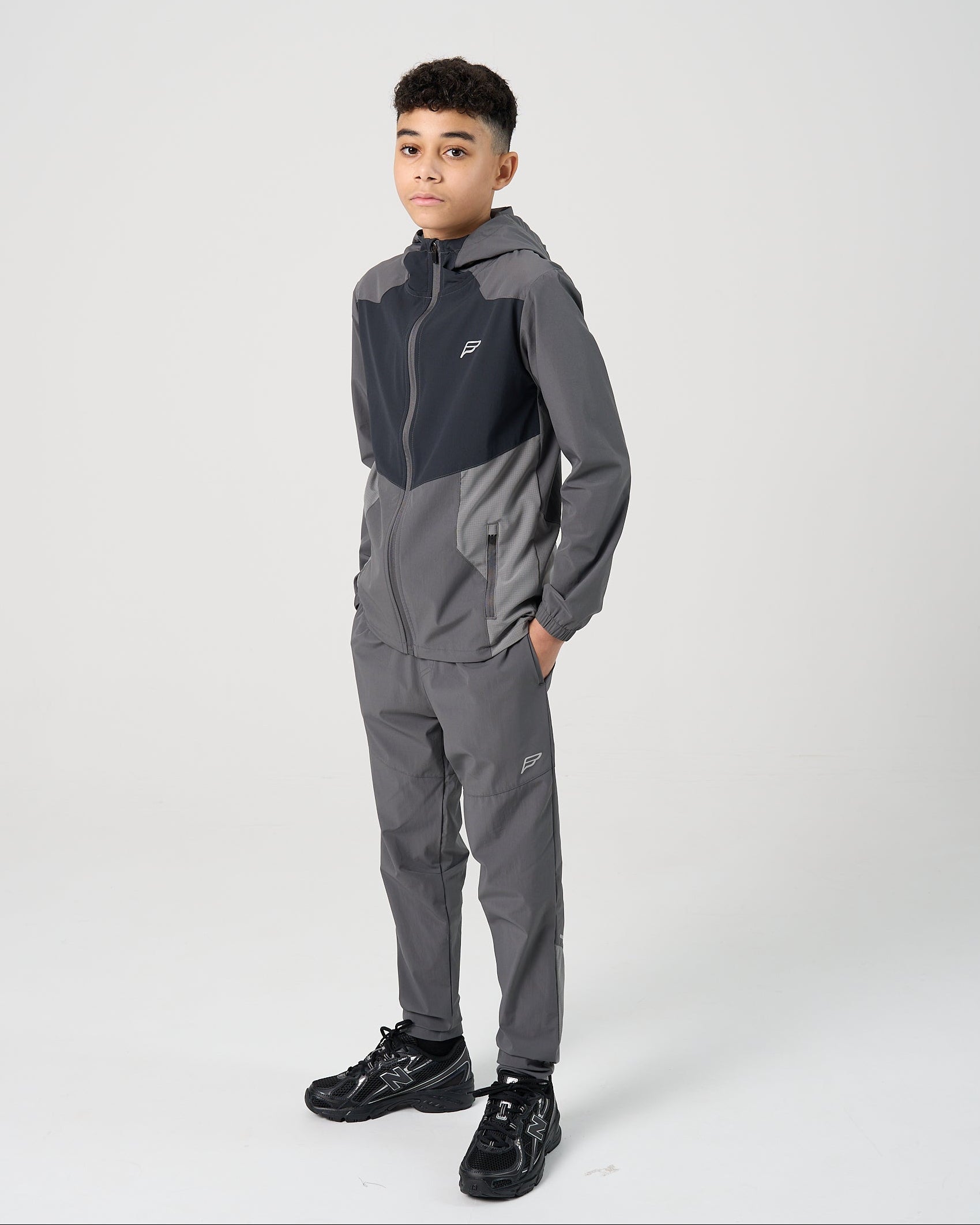Juniors Dynamic 3 Piece Tracksuit - Dark Grey