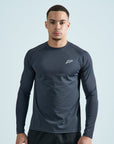 Mens Grid Tech Long Sleeve T-Shirt - Phantom Black