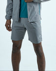Mens Stride Shorts - Grey/Teal