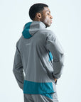 Mens Stride Windbreaker - Grey/Teal