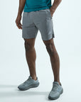 Mens Stride Shorts - Grey/Teal