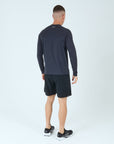 Mens Grid Tech Long Sleeve T-Shirt - Phantom Black