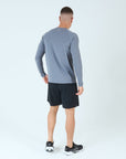 Mens Grid Tech Shorts Set LS - Platinum Grey