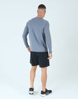 Mens Grid Tech Long Sleeve T-Shirt - Platinum Grey