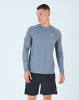 Mens Grid Tech Long Sleeve T-Shirt - Platinum Grey