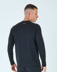 Mens Grid Tech Long Sleeve T-Shirt - Power Black