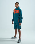 Juniors Stride 3 Piece Shorts Set - Teal/Orange