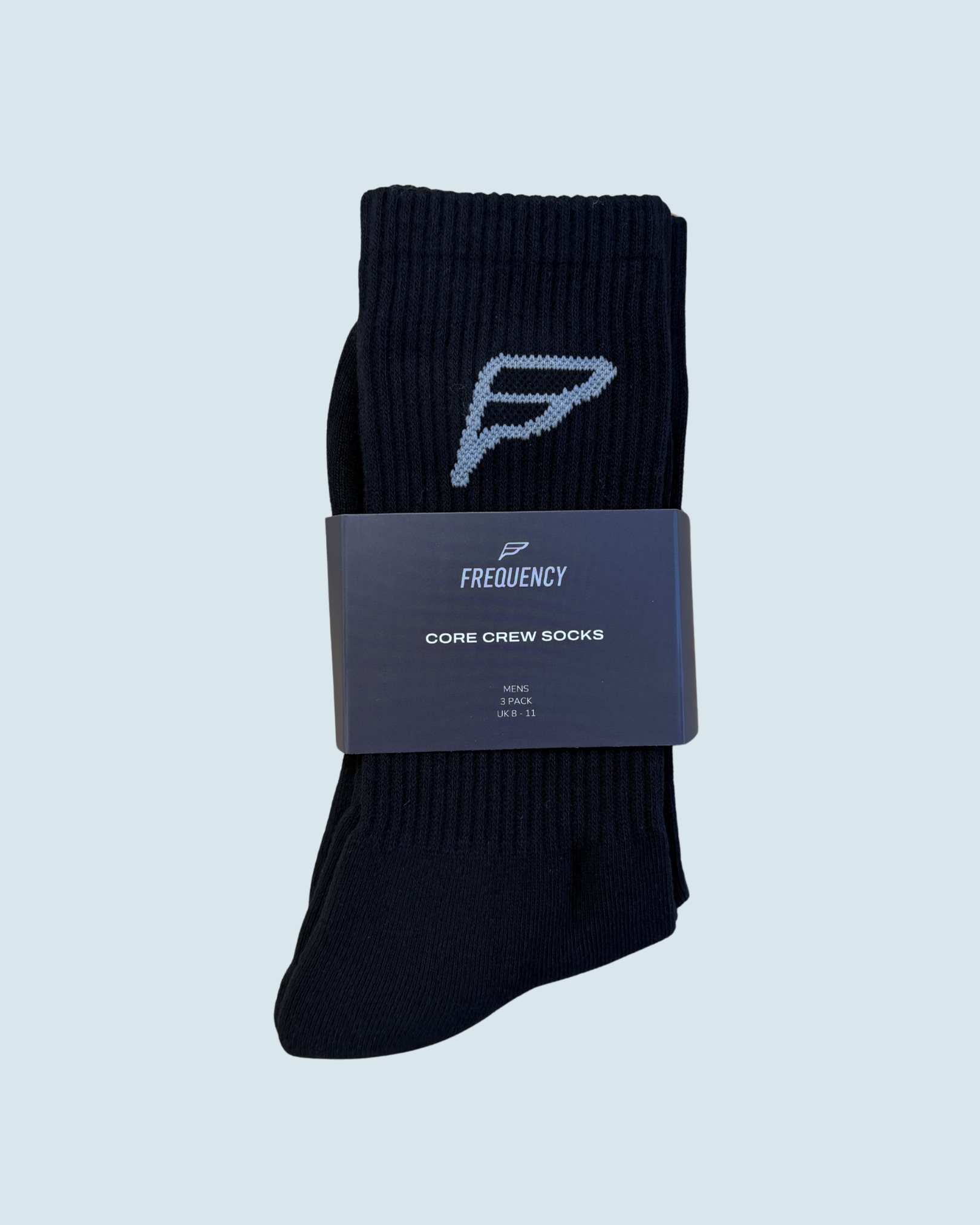 Mens 3-Pack Core Crew Socks - Black