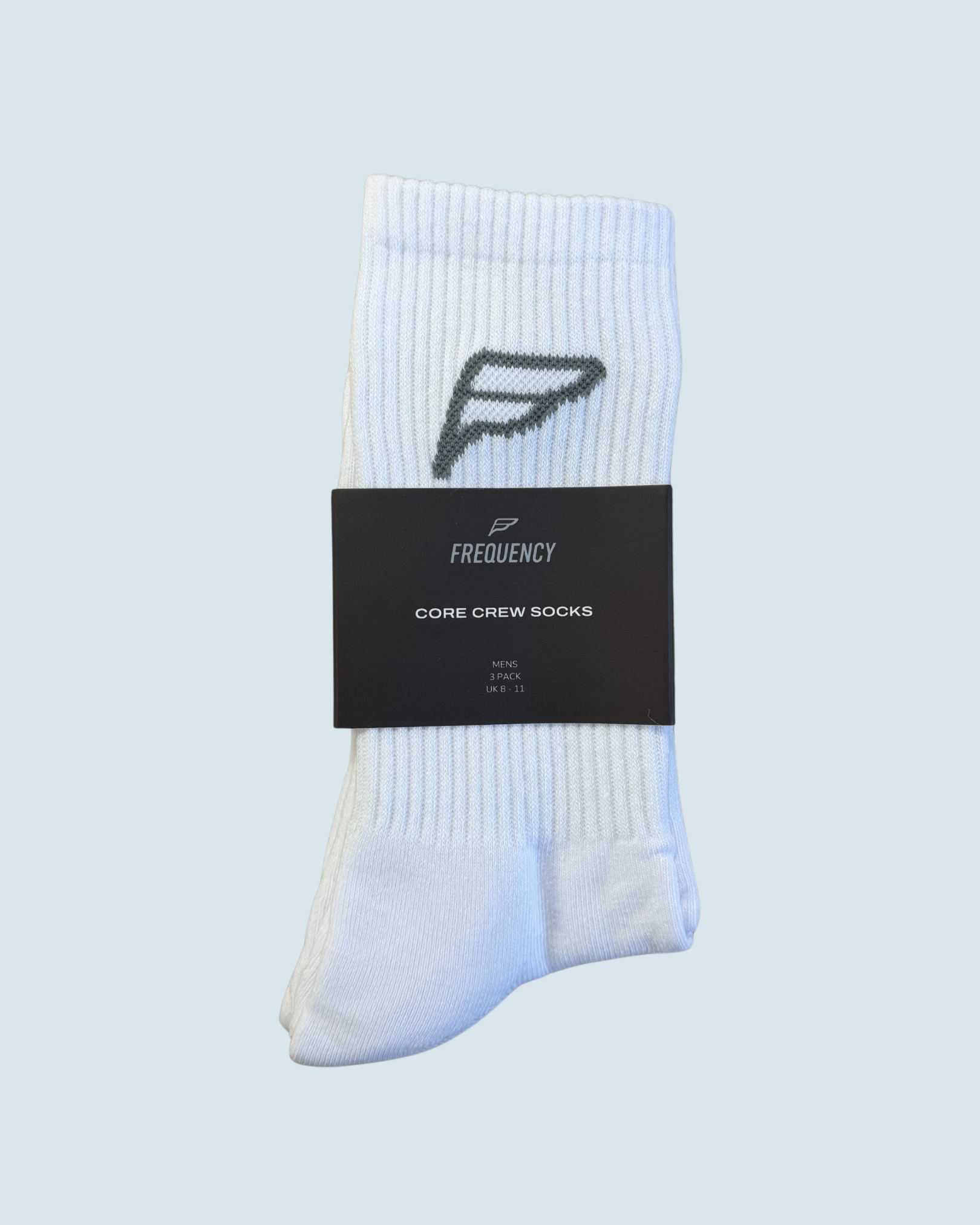 Mens 3-Pack Core Crew Socks - White