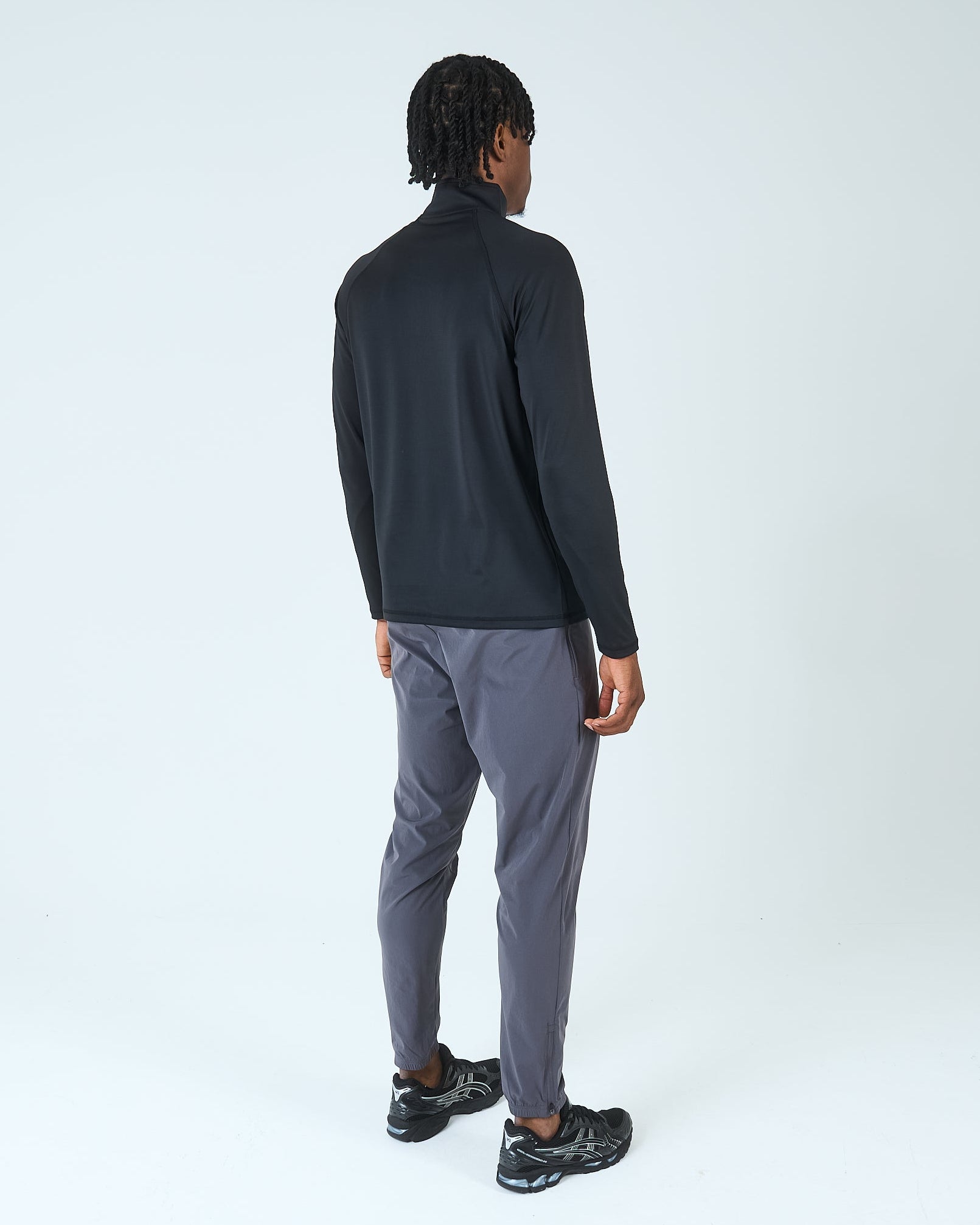 Mens Core 1/4 Zip Jogger Set - Black/Grey