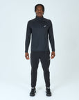 Mens Core 1/4 Zip Jogger Set - Black/Black