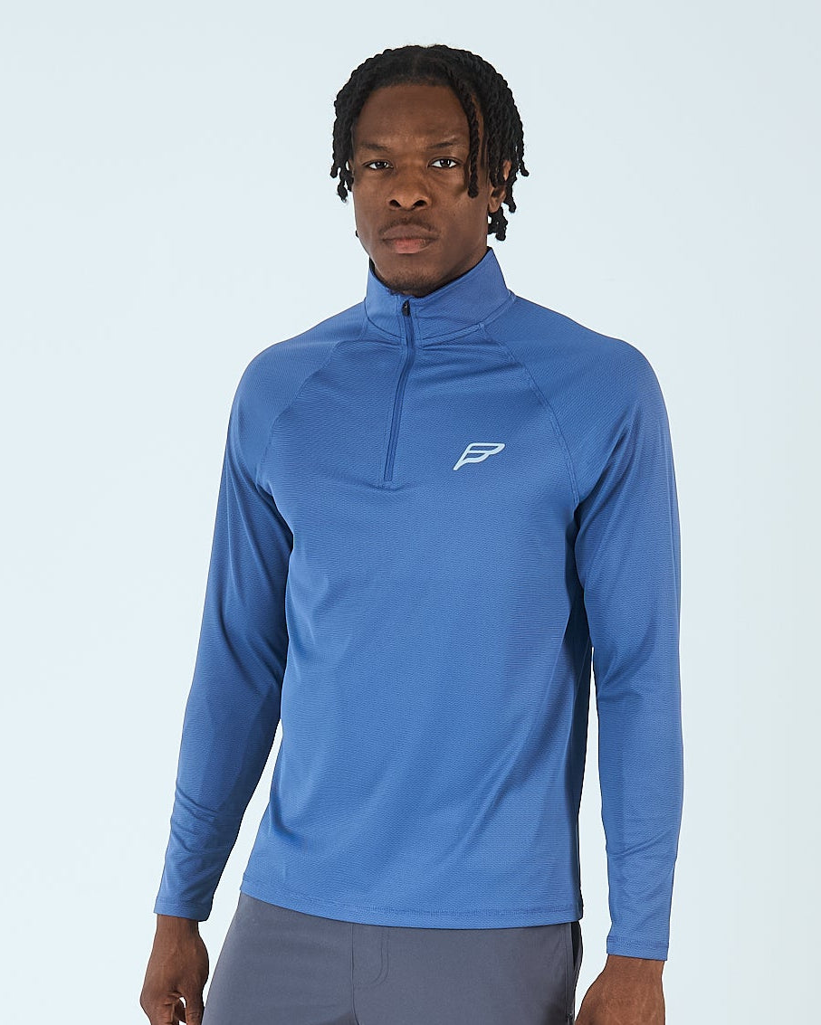 Mens Core Flex 1/4 Zip Top - Blue – FREQUENCY