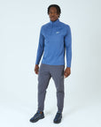 Mens Core 1/4 Zip Jogger Set - Blue/Grey