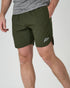 Mens Khaki Green Content Shorts