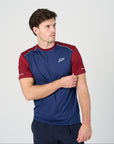 Mens A-Tech Pro T-Shirt - Navy/Burgundy