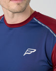 Mens A-Tech Pro T-Shirt - Navy/Burgundy