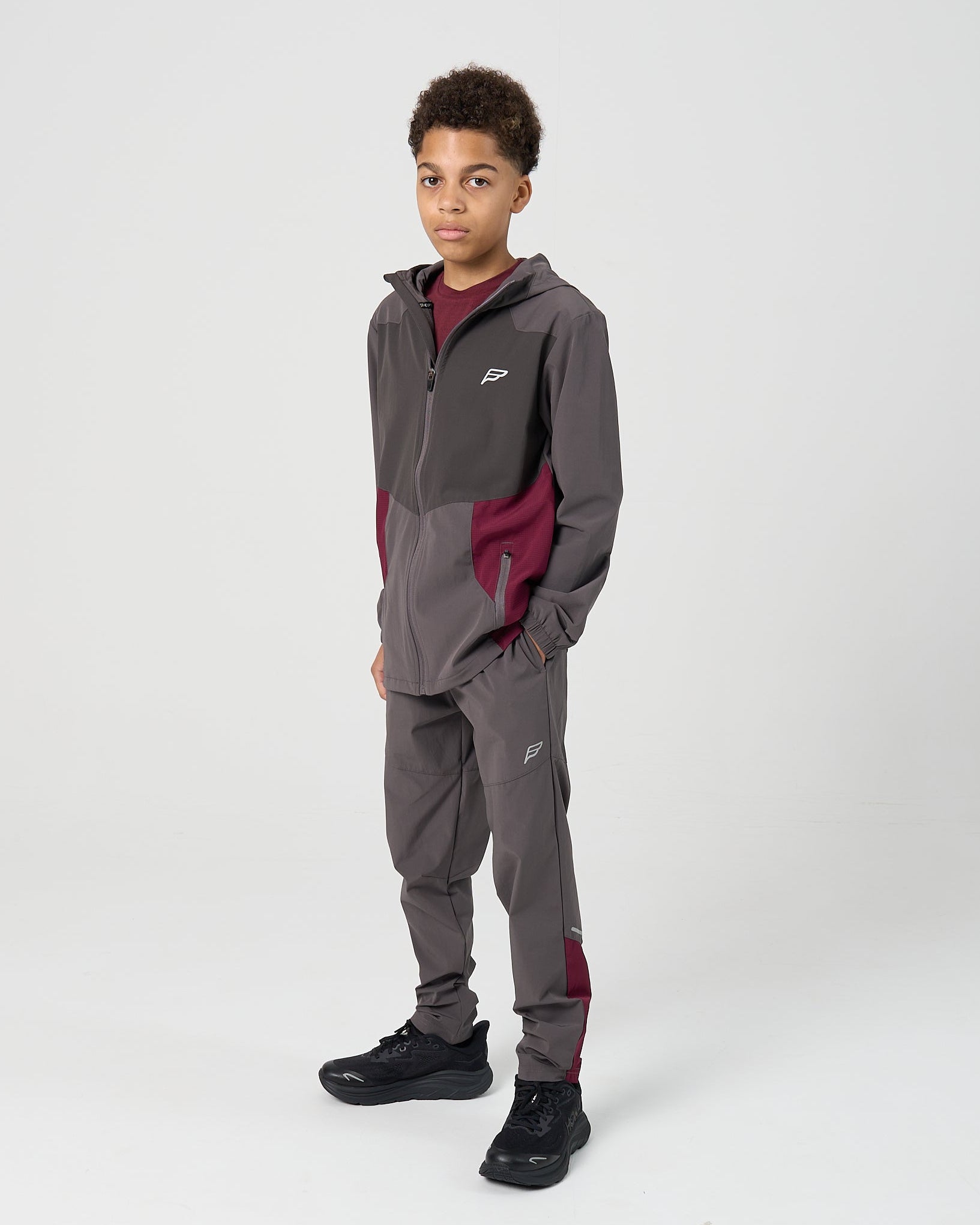 Juniors Dynamic 3 Piece Tracksuit - Deep Maroon