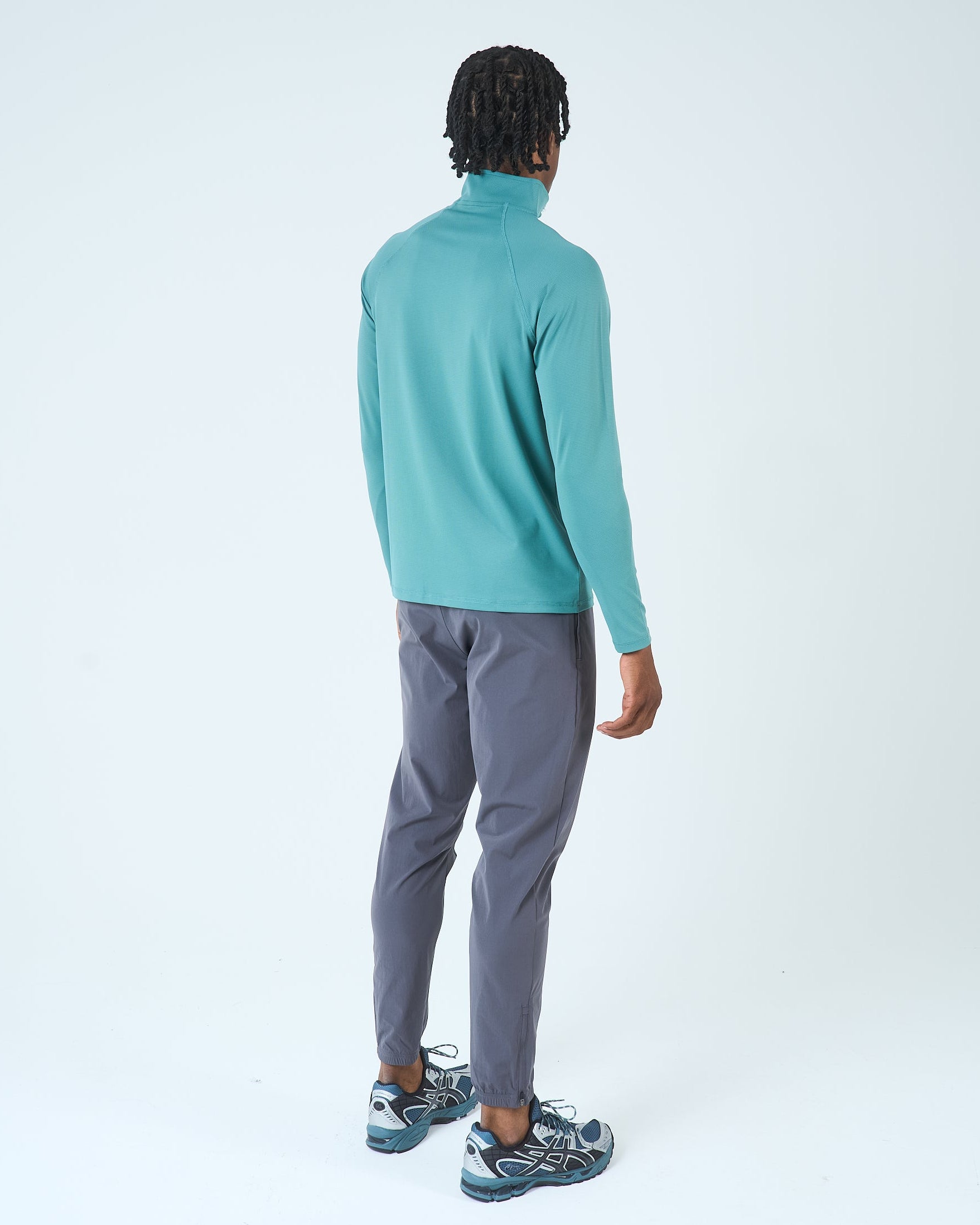 Mens Core 1/4 Zip Jogger Set - Green/Grey