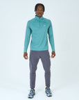 Mens Core 1/4 Zip Jogger Set - Green/Grey