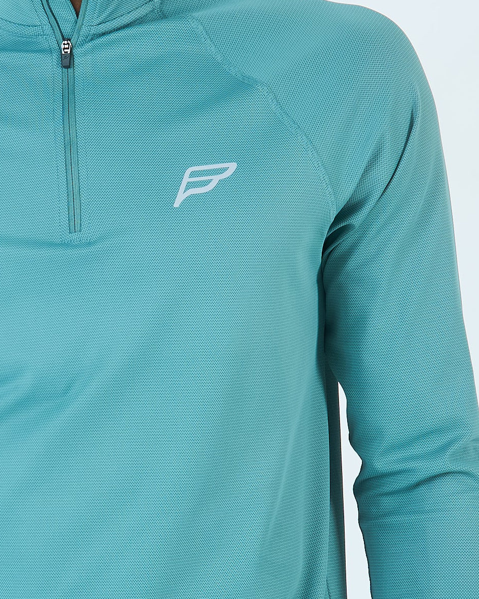 Mens Core 1/4 Zip Jogger Set - Green/Grey