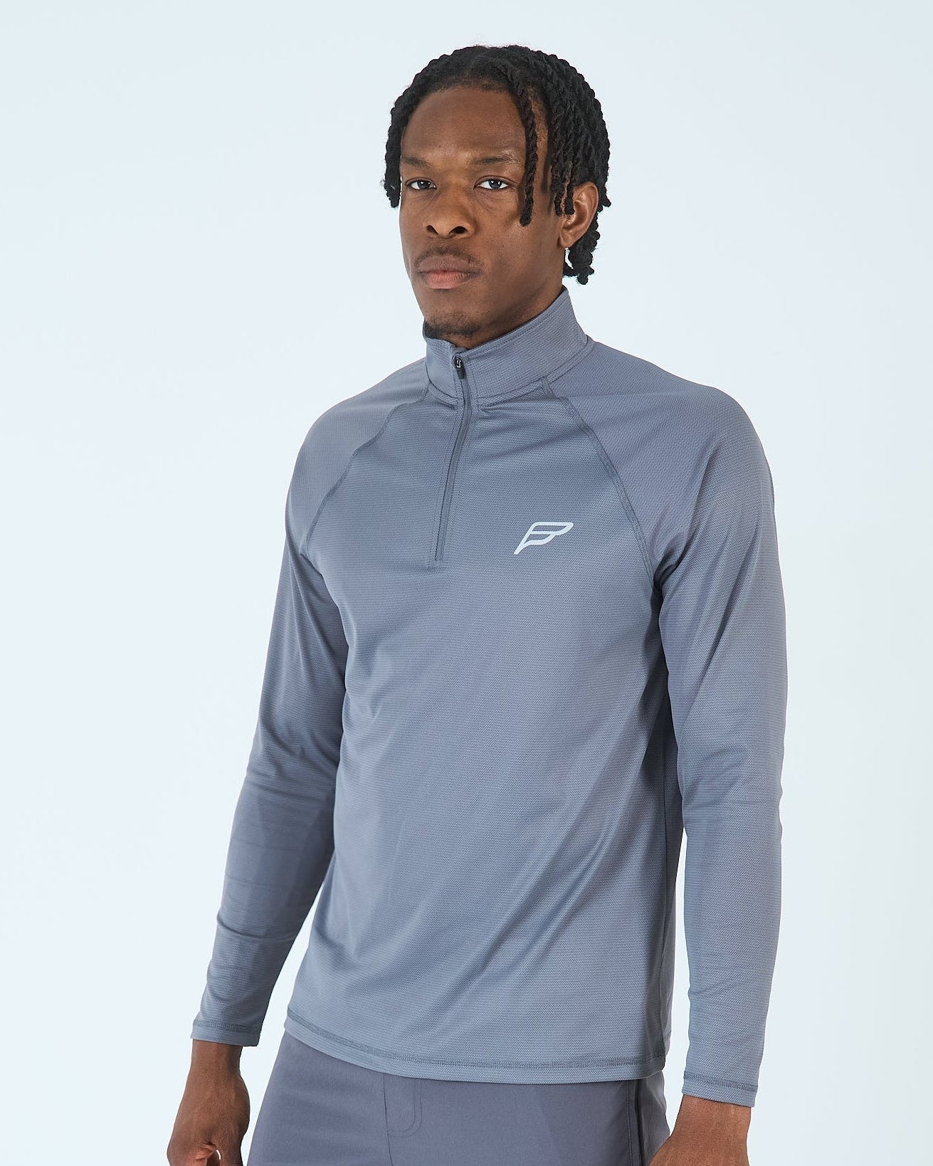 Mens Core 1/4 Zip Jogger Set - Grey/Grey