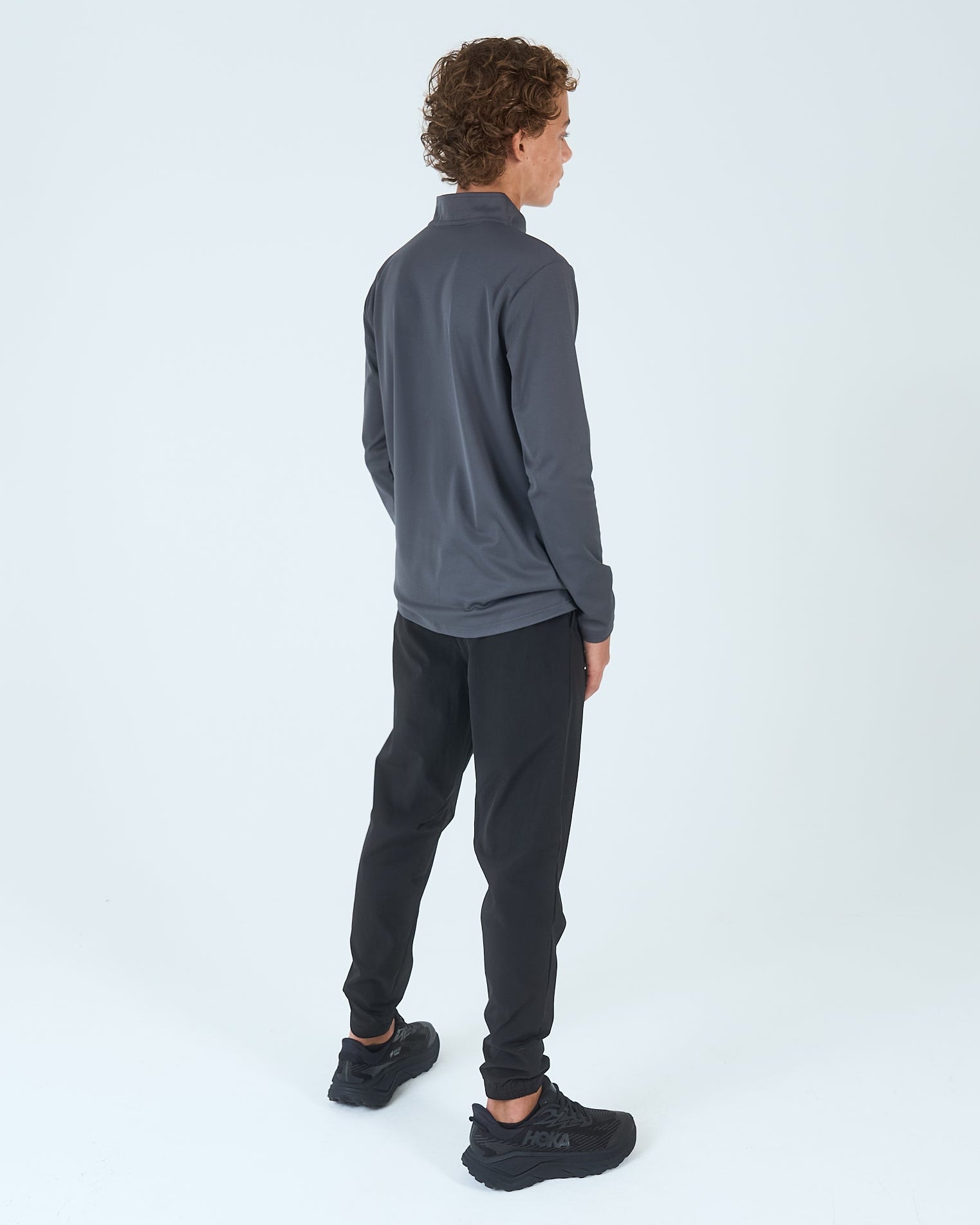 Juniors Core 1/4 Zip Jogger Set - Grey/Black