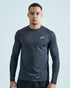 Mens Grid Tech Long Sleeve T-Shirt - Phantom Black