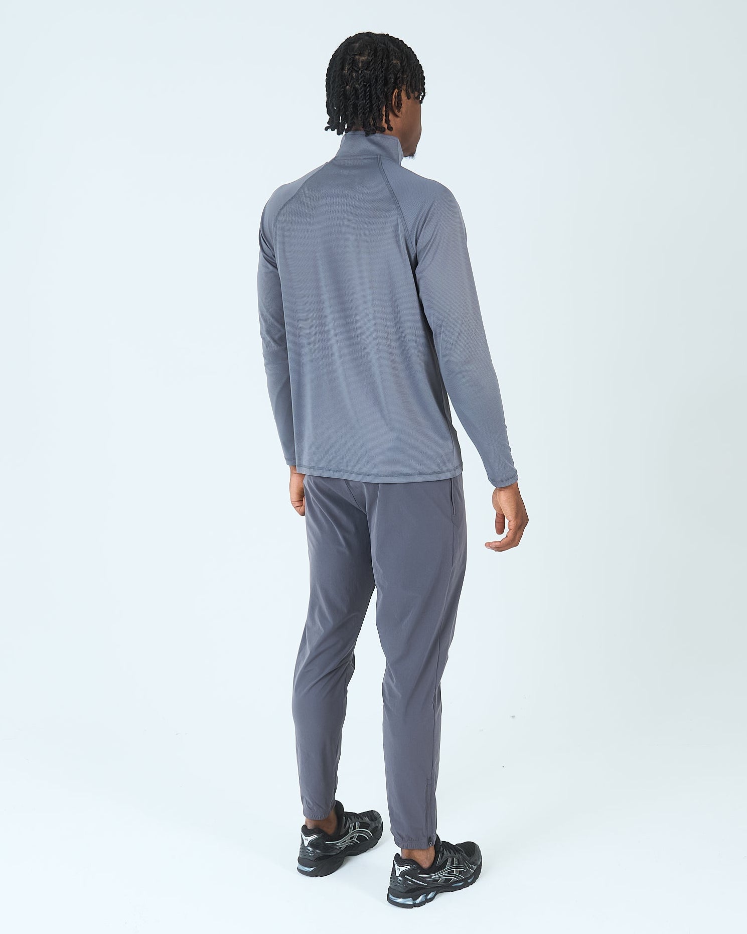Mens Core 1/4 Zip Jogger Set - Grey/Grey