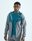 Mens Stride Windbreaker - Grey/Teal
