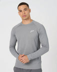 Mens Grid Tech Long Sleeve T-Shirt - Platinum Grey