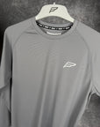 Mens Grid Tech Long Sleeve T-Shirt - Platinum Grey