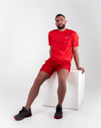 Flame Red Shorts Set