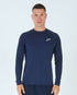 Mens Grid Tech Long Sleeve T-Shirt - Passion Navy