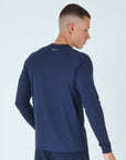 Mens Grid Tech Long Sleeve T-Shirt - Passion Navy