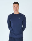 Mens Grid Tech Long Sleeve T-Shirt - Passion Navy