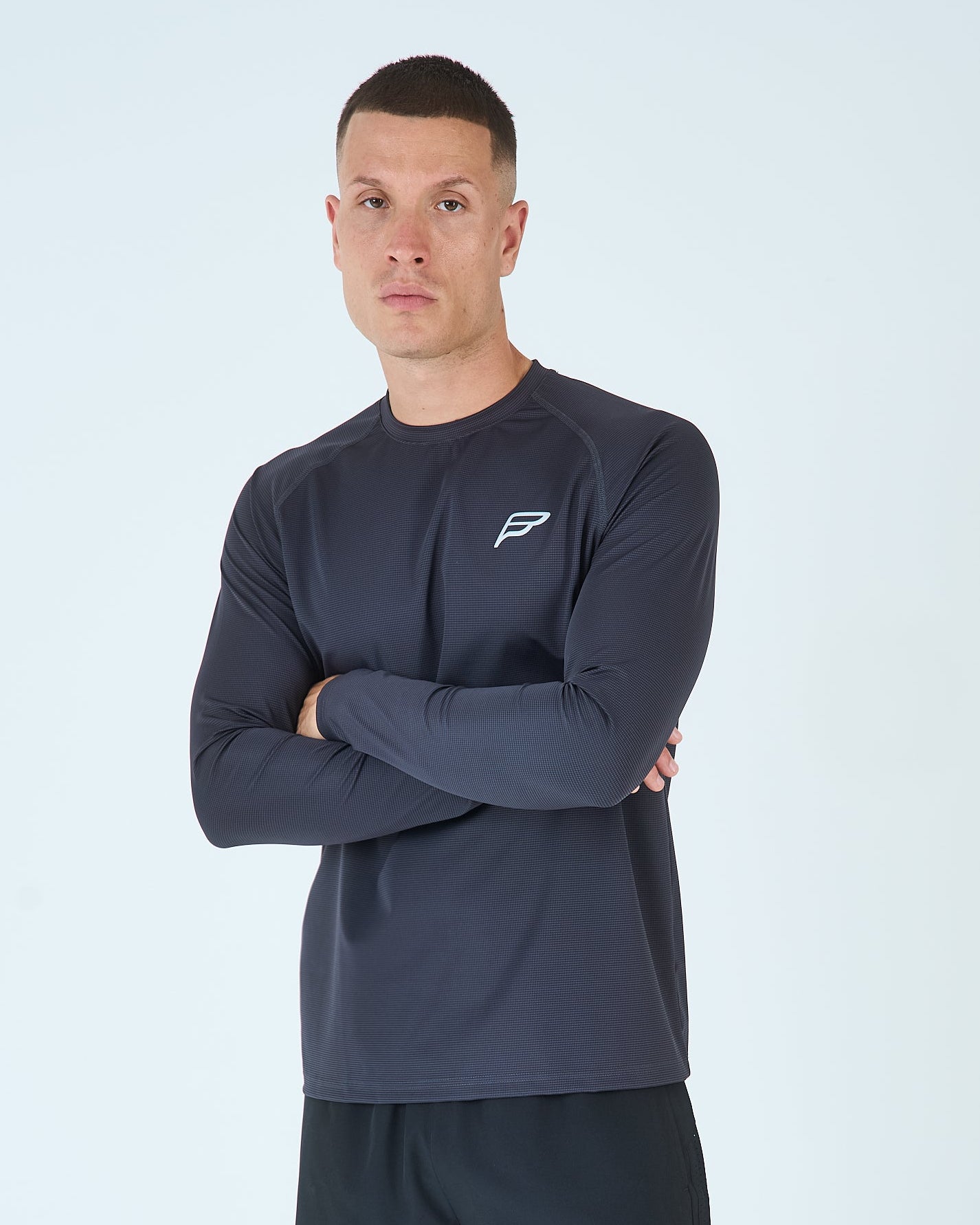 Mens Grid Tech Shorts Set LS - Phantom Black